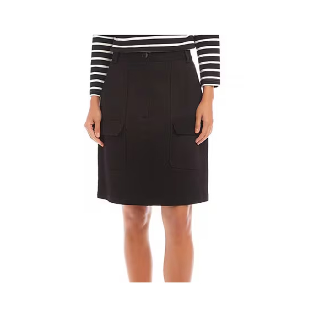 Karen Kane A-Line Cargo Skirt Black Size 6 NWT